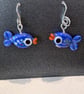 Handmade Murano Glass Fish Earrings on Sterling Silver earwires - Image 2