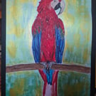 Polly the parrot A3 painting 