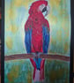 Polly the parrot A3 painting 