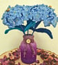 Crochet Hydrangea Bouquet & Vase, July Birth Flower, Stems Only Or As A Set