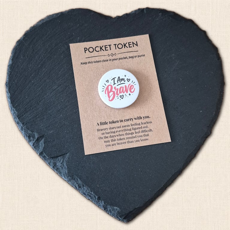 I Am Brave Pocket Token - Positive Affirmation Keepsake