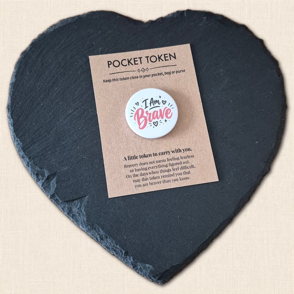 I Am Brave Pocket Token - Positive Affirmation Keepsake