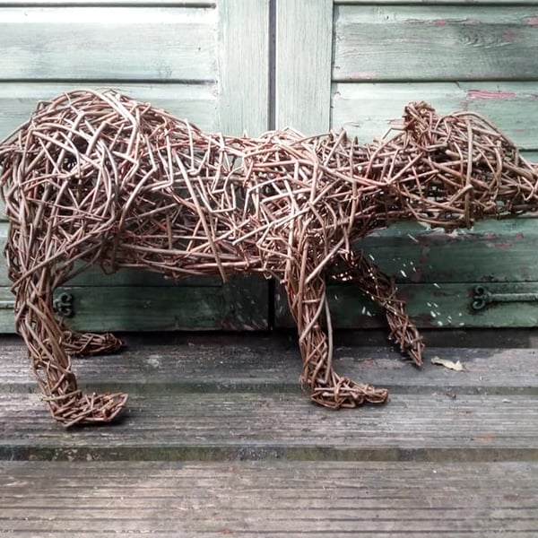 willow, bear, cub, sculpture, willow gift, willow animals, sustainable materials