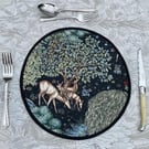 Enchanted Forest quilted fabric placemats.  Singles.