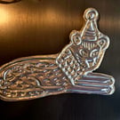 Embossed big cat fridge magnet handmade 