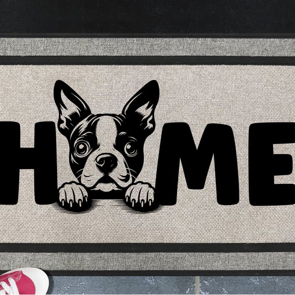 Boston Terrier Doormat No.1 - All Weather -  Boston Terrier Welcome Mat,45x70cm 