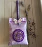 Hand Embroidered Silver Lavender Bag - Image 1
