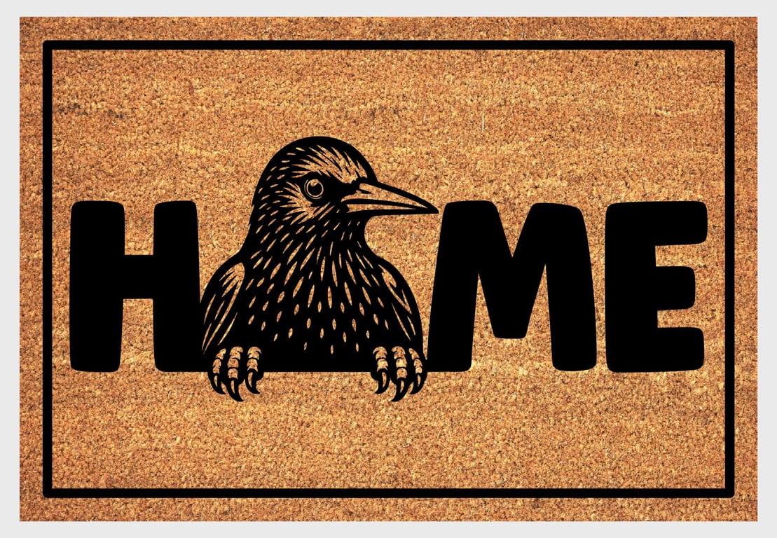 Starling Bird Door Mat No.2 - Starling Welcome Mat - 3 Sizes