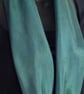 Pure Silk Large Square Scarf in Deep Green with a touch of Blue - Image 4