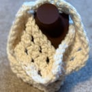 Twisted cowl neck warmer cream