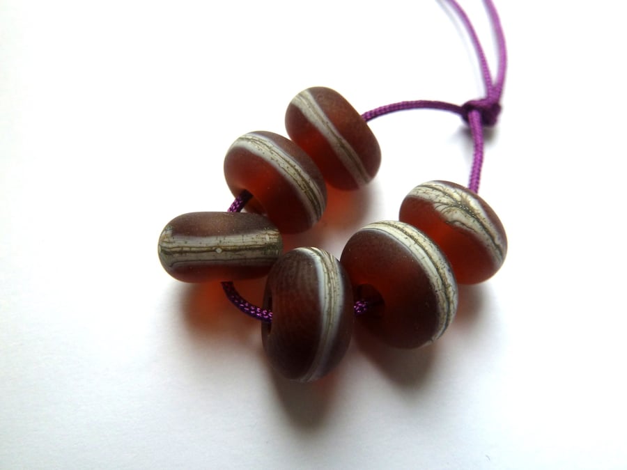 brown lampwork glass beads