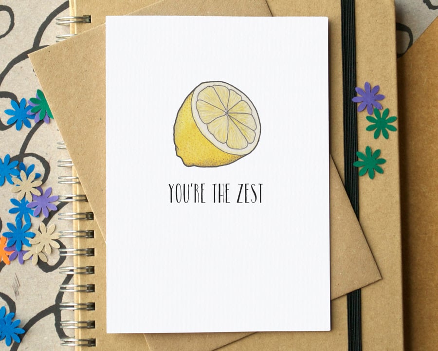 Funny "You're The Zest" Lemon Love Card