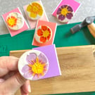 Handmade Ceramic Primrose brooch, Hand Made Pottery Badge