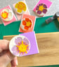 Handmade Ceramic Primrose brooch, Hand Made Pottery Badge - Image 1