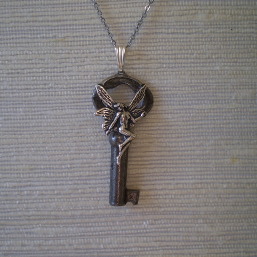 Steampunk Lost Fairy Key Necklace