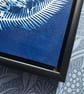Original Cyanotype Photogram, Umbrella Fern, Float mounted. - Image 4