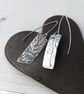 Textured Silver Dangle Earrings. 