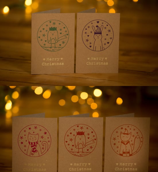 Pack of 5 Christmas Greetings Cards