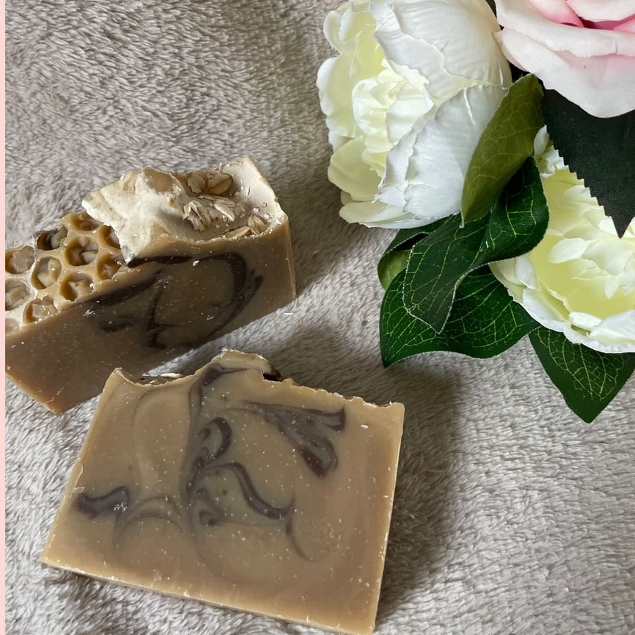 Oatmilk and honey handmade natural artisan soaps 