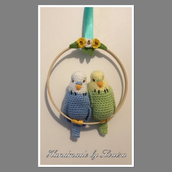 Crocheted Budgie hoop