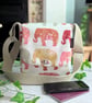 Indian Elephant Print, Water-resistant Oilcloth Small Cross Body Bag