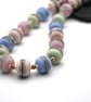 lampwork glass pastel beach beaded necklace - Image 3