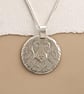 Dachshund Long Haired Engraved Sterling Silver Coin Necklace