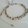 Rare Dainty Multicoloured Dendrite Opal Sterling Silver Necklace