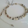 Rare Dainty Multicoloured Dendrite Opal Sterling Silver Necklace