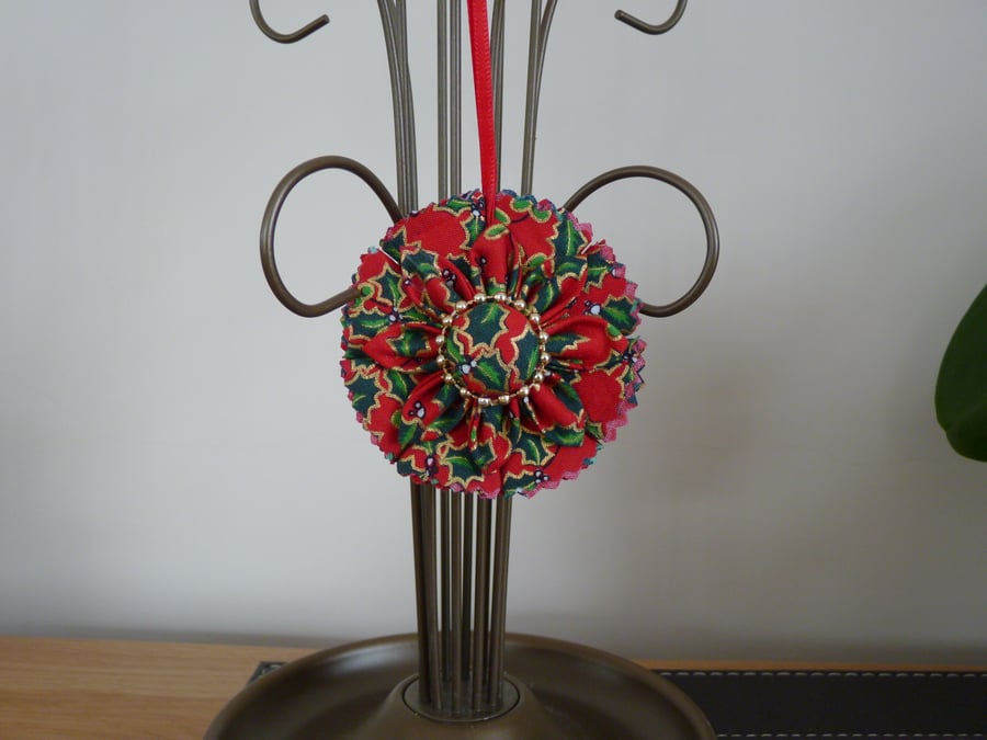 Christmas Tree Decoration In Festive Fabric