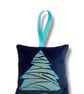 Velvet Lavender Sachet, Hand Printed Lavender Bag, Christmas Tree Ornament  - Image 4