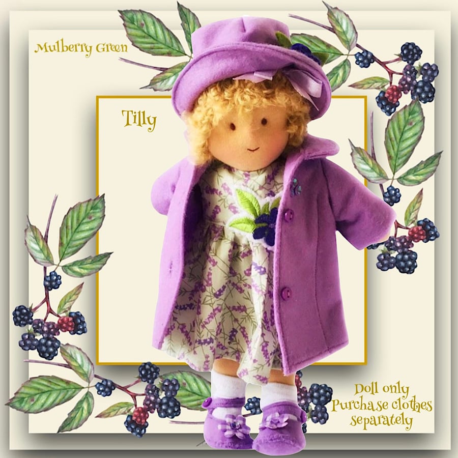 Reserved for Carol - Doll - Tilly Tucker- a handcrafted Mulberry Green doll