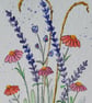 Unique Hand Drawn & Painted Floral Greetings Card with Envelope - Blank inside - Image 4