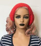 Cherry Red Crochet Hair Bandana - Cotton Triangle Headband - Image 4