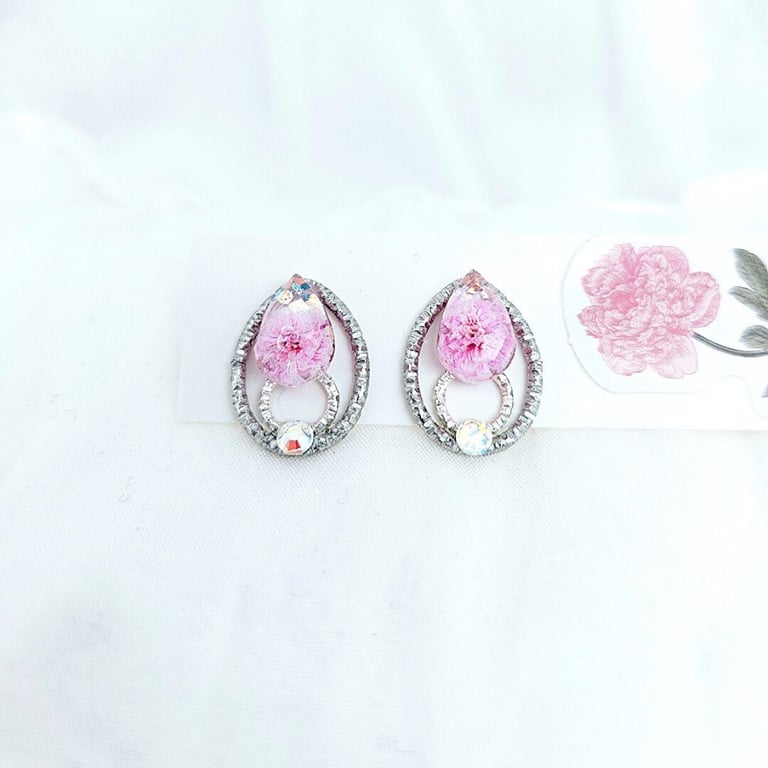 Dried flowers earrings