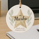 Thank You Teacher Gift – Personalised Helping Me Shine Ornament with Custom Name