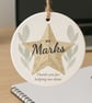 Thank You Teacher Gift – Personalised Helping Me Shine Ornament with Custom Name
