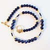 Lapis Lazuli Necklace With Swarovski Crystals - Handmade In Devon