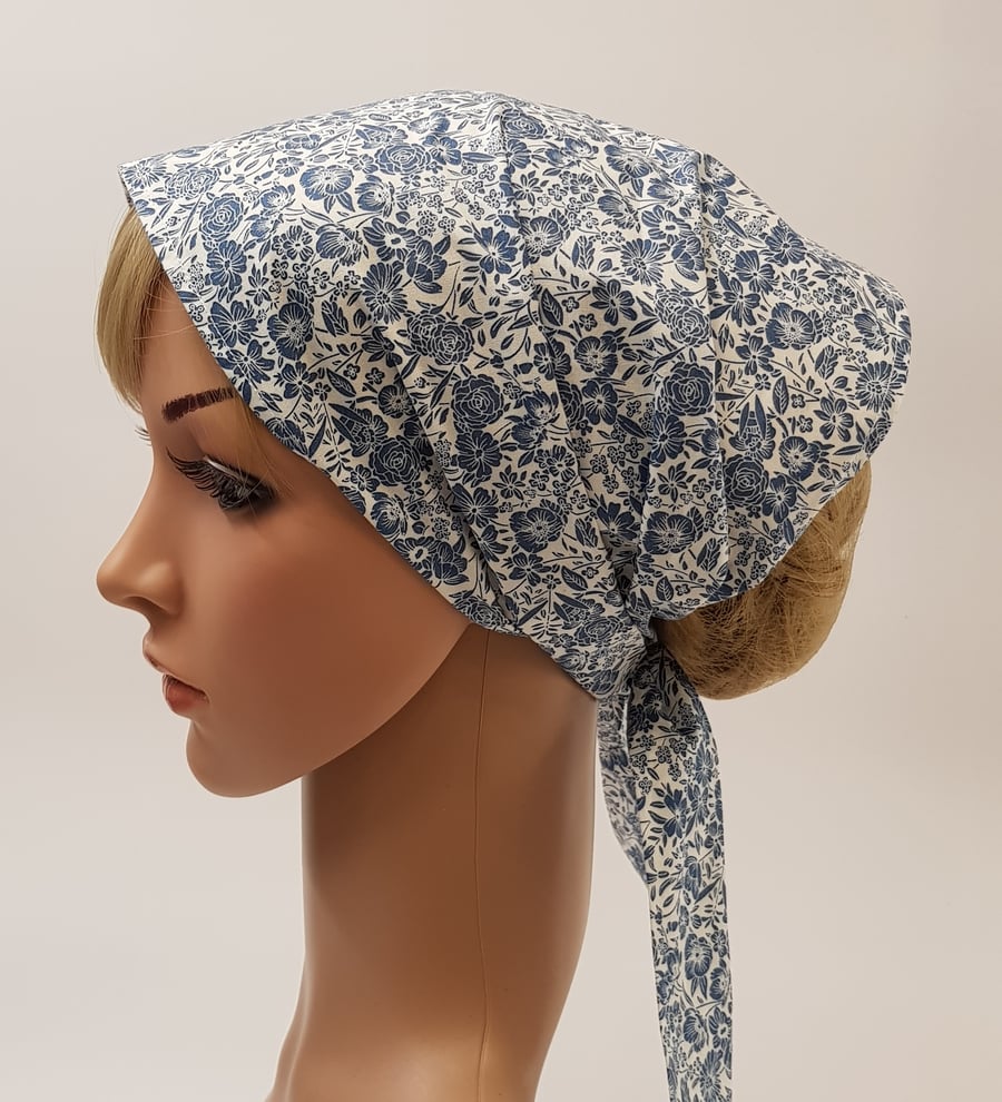 Bandanna for women, wide head scarf, nurse hair cover, cotton headband