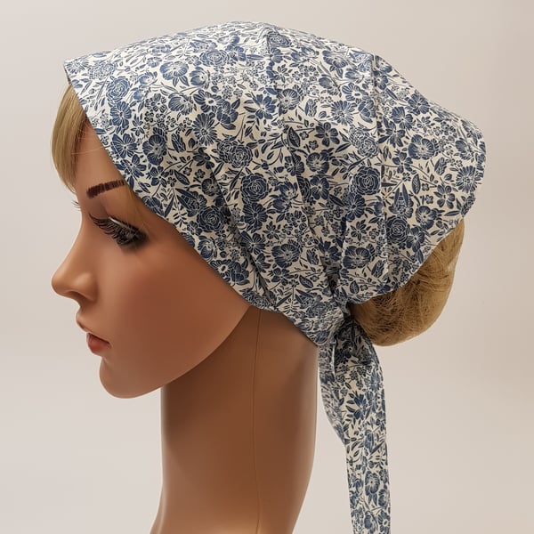 Bandanna for women, wide head scarf, nurse hair cover, cotton headband