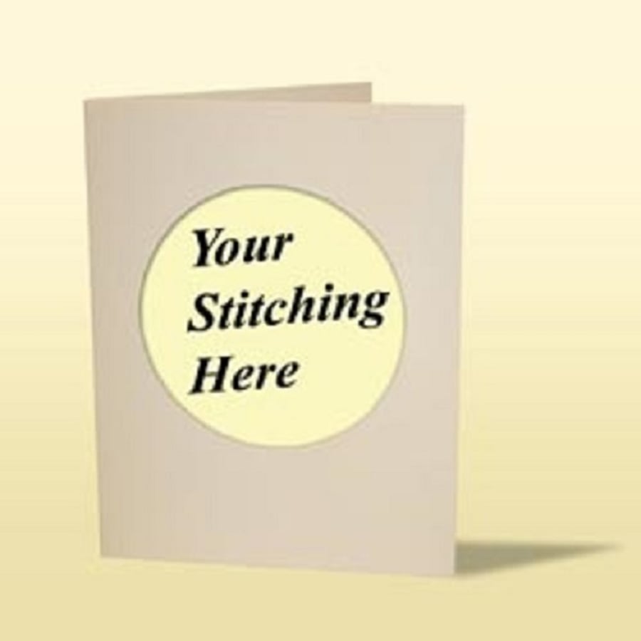 Mouseloft 'Linen Cream' Double Fold Circular Aperture Card and White Envelope