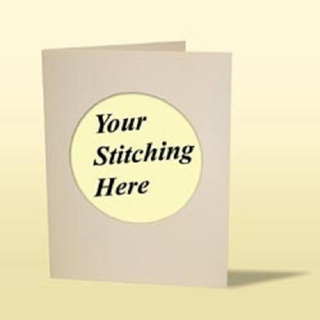 Mouseloft 'Linen Cream' Double Fold Circular Aperture Card and White Envelope