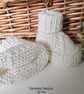 Designer 95% Merino Wool Hand Knitted Baby Jacket & Booties Set 0-3 months  - Image 5