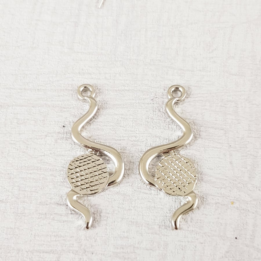 Glue on Earring Setting, Cabochon Setting, Earring Mount, Silver Plated 8