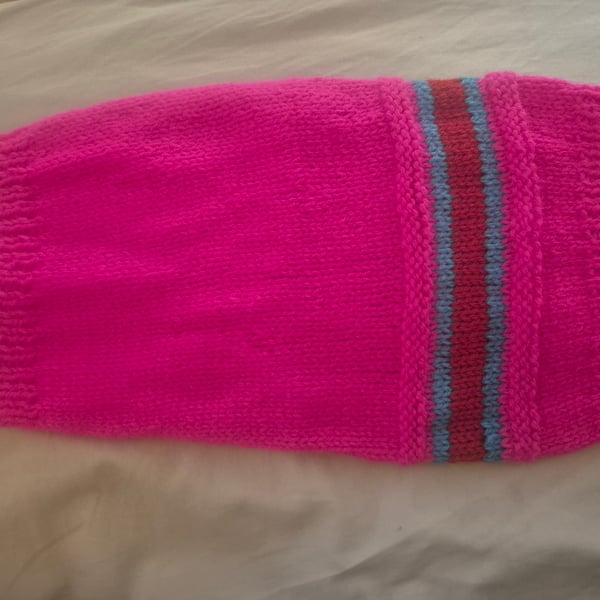 Hand knitted dog coat 