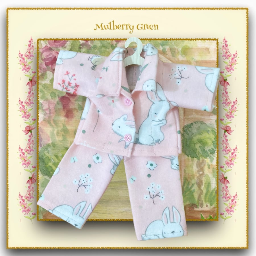 Pink bunny Winceyette Pyjamas - Folksy
