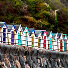 Print of Paignton Beach Huts Picture 12x8 Preston Beach, Devon