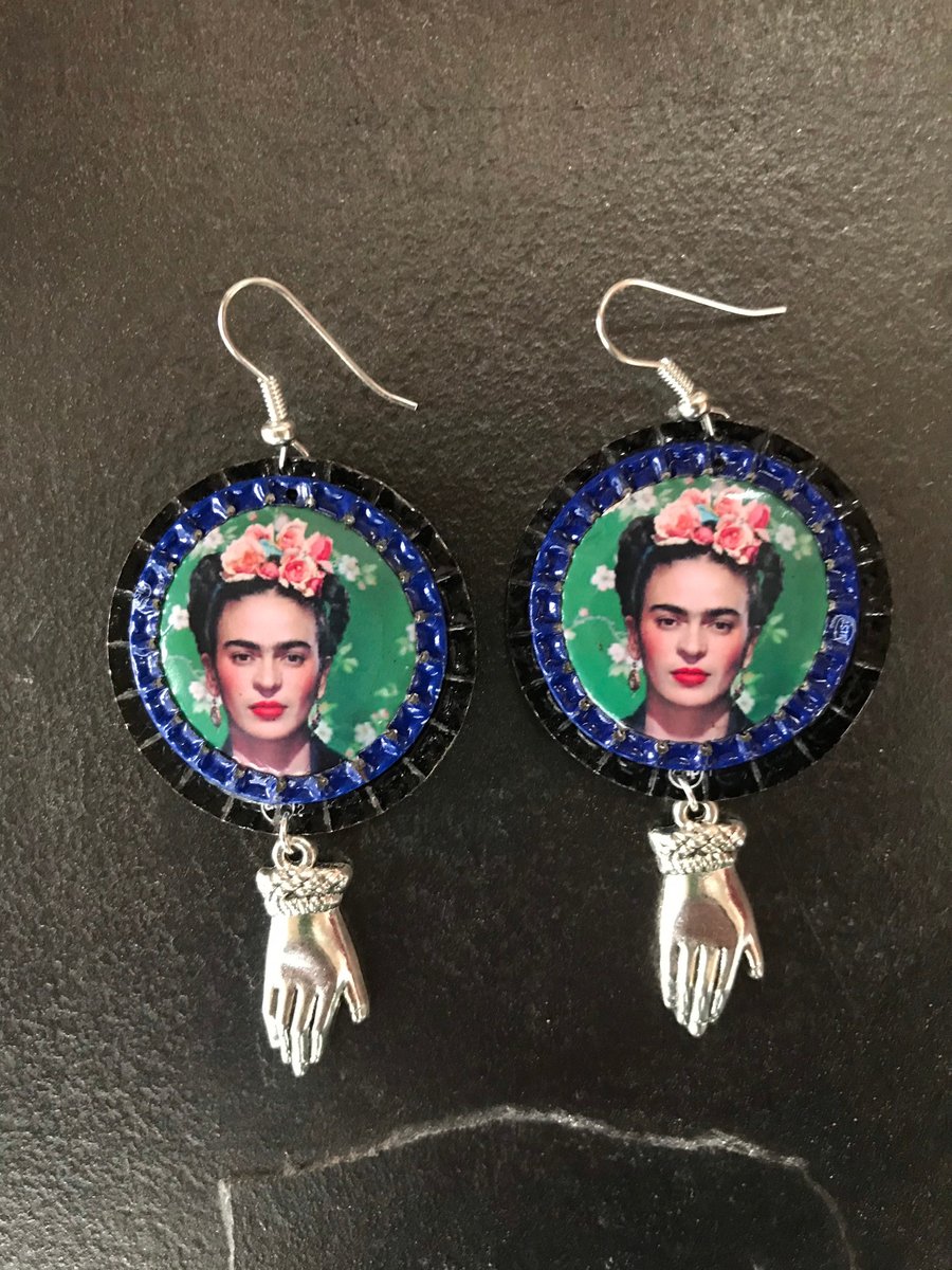 Frida kahlo and the magic hands earrings day of the dead mexican earrings