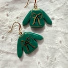 Christmas Sweater Earrings – Hand Painted