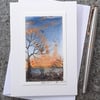 Blank Card. Handpainted Watercolour Art. OOAK